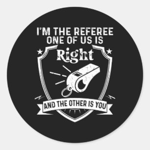 Sticker Rond Drôle arbitre football dire