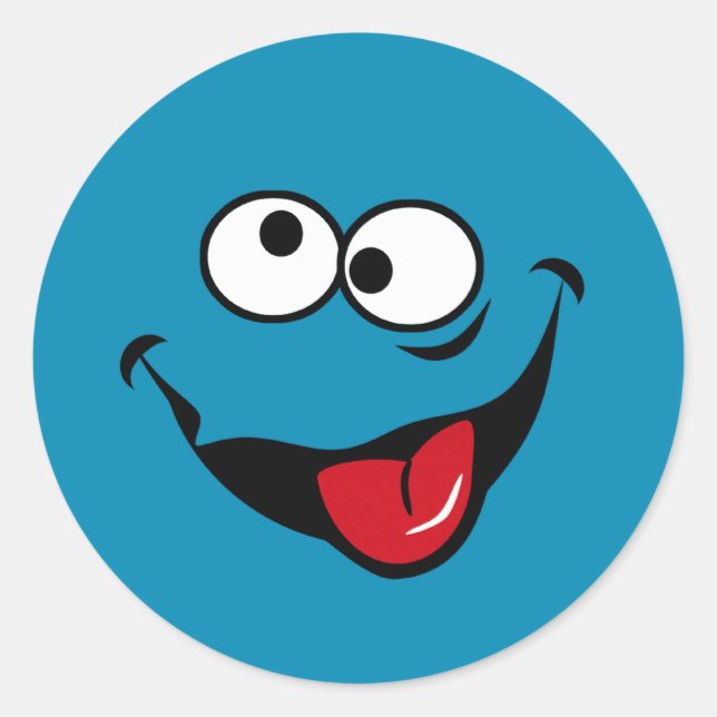 Sticker Rond Drôle arrière - plan bleu caricature (Devant)