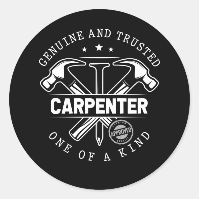 Sticker Rond Drôle artisan Woodworker Witty Carpenter (Devant)