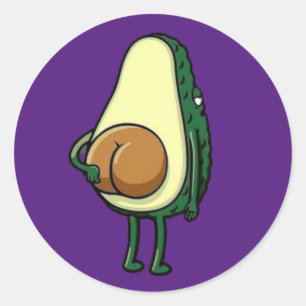Sticker Rond Drôle Avocado