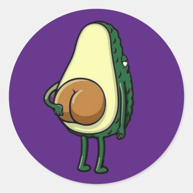 Sticker Rond Drôle Avocado (Devant)