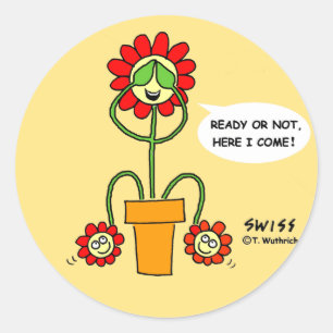Sticker Rond Drôle Best Buds Gardening Cartoon Masquer 'n' Seek