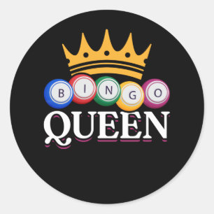 Sticker Rond Drôle Bingo Girl Bingo Balls Queen Femmes