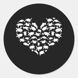 Sticker Rond Drôle Cadeau de tortue de mer Hommes Femmes Tortue