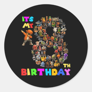 Sticker Rond Drôle, c'est mon 8e anniversaire italien Brainrot