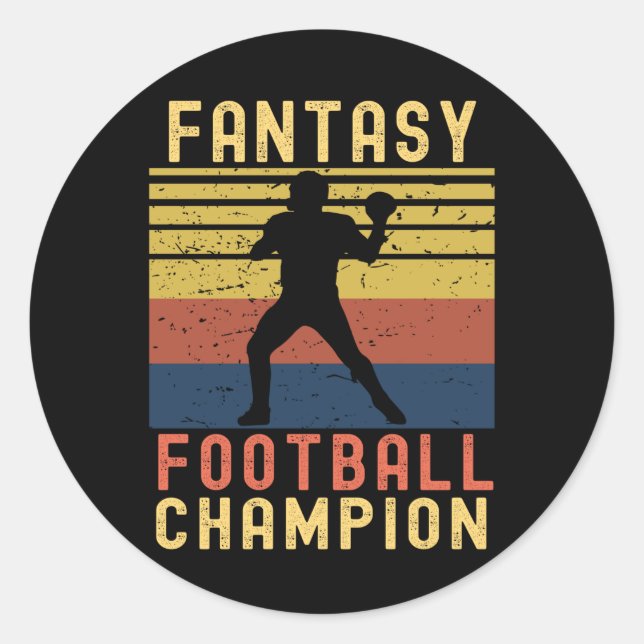 Sticker Rond Drôle Champion de football Imaginaire (Devant)