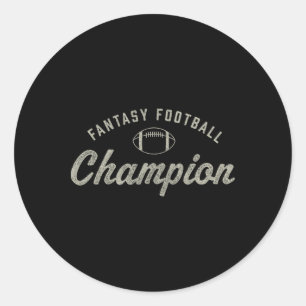 Sticker Rond Drôle Champion de Football Imaginaire Brouillon de