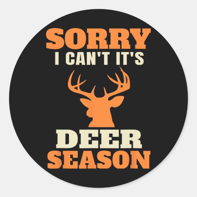 Sticker Rond Drôle Chasse Aux Cerfs Dit Plaisanterie (Devant)