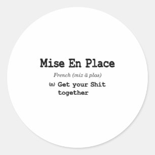Sticker Rond Drôle Chef Pâtissière Mise En Place - Obtenez Votr
