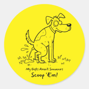 Sticker Rond Drôle Chien Peeing 'Mes cadeaux ne sont pas des so