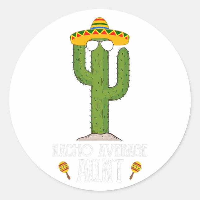 Sticker Rond Drôle Cinco De Mayo Fiesta Mème Dit Nacho (Devant)