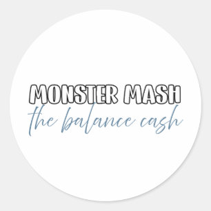 Sticker Rond Drôle comptable Halloween - Monster Mash