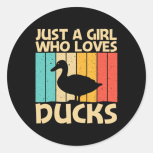 Sticker Rond Drôle Conception Canard Pour Filles Enfants Canard