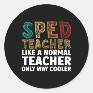 Sticker Rond Drôle Conception De L'Éducation Spéciale Pour Les 