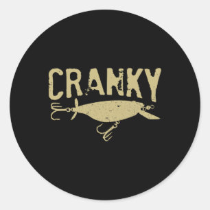 Sticker Rond Drôle Cranky - Crankbait Leurre de pêche Humour Pê