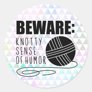 Sticker Rond drôle crochet tricot humour tricot fil boule skein