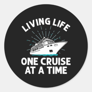 Sticker Rond Drôle Cruise Art Hommes Femmes Famille Croisière V