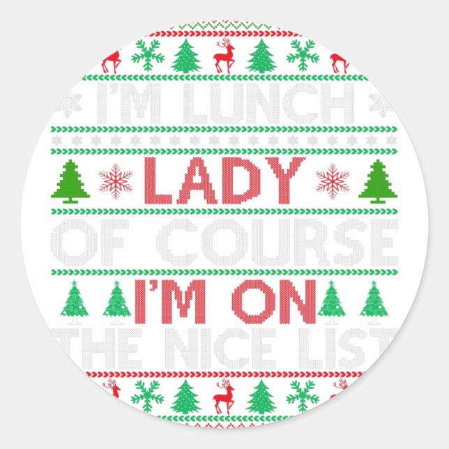 Sticker Rond Drôle, dame moche, sueurs de Noël (Devant)