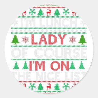 Sticker Rond Drôle, dame moche, sueurs de Noël