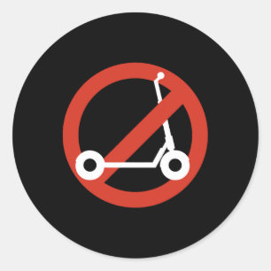 Sticker Rond Drôle d'anti-trottinette par des skateurs qui aime
