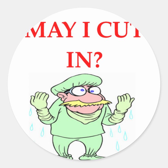Sticker Rond drôle de blague de médecin (Devant)