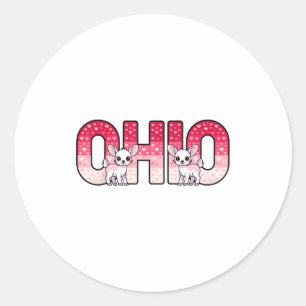 Sticker Rond Drôle de cerf de l'Ohio Fête du Midwest O-h-i-o à