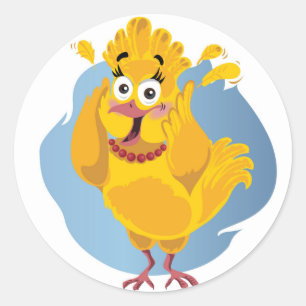 Sticker Rond Drôle de la Turquie effrayée