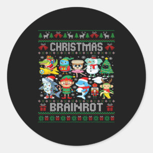 Sticker Rond Drôle de Noël Italien Brain Rot Italien Brainrot