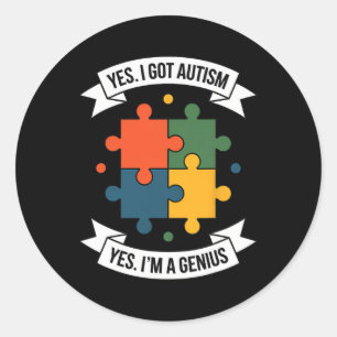 Sticker Rond Drôle de sensibilisation à l'autisme Enfants Autis
