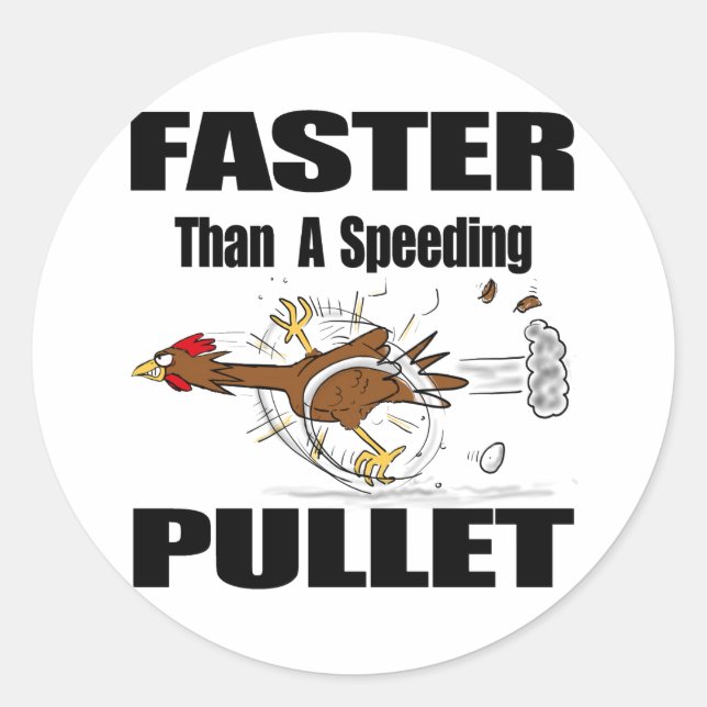 Sticker Rond Drôle dessin animé sur le poulet (Devant)