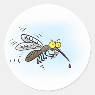 Sticker Rond Drôle dessin animé sur les moustiques.jpg