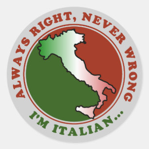 Sticker Rond Drôle d'Italien Têtu