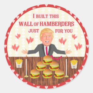Sticker Rond Drôle Donald Trump bourdonne le mur de la Saint-V