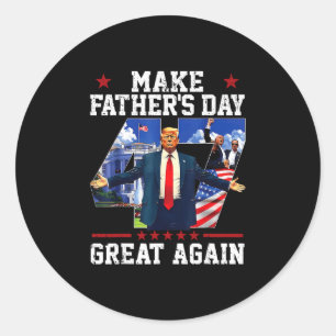 Sticker Rond Drôle Donald Trump Faire la Fête des Pères Grande 