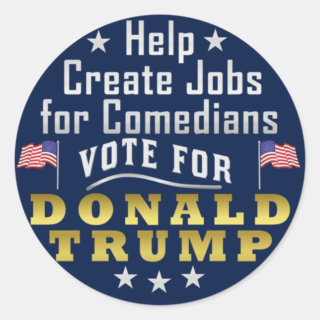 Sticker Rond Drôle Donald Trump pour les comédiens (Devant)
