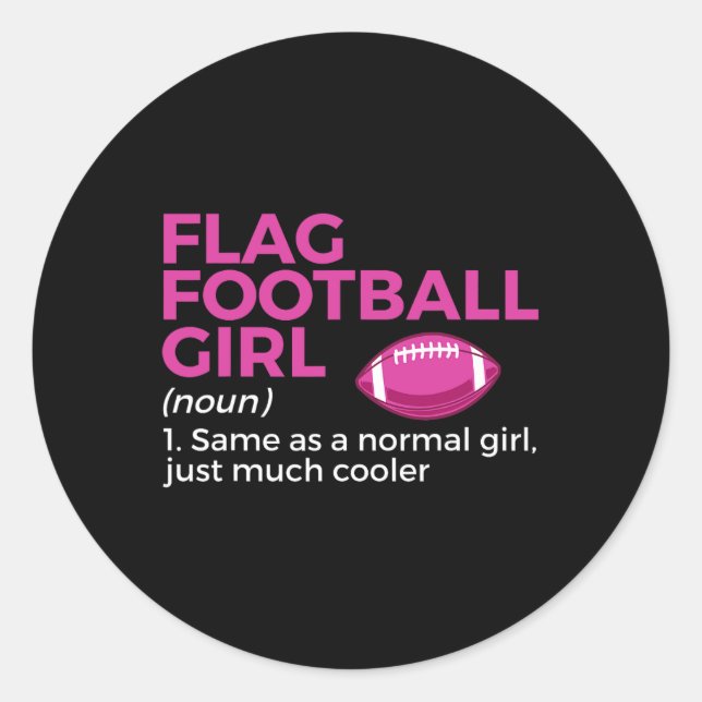 Sticker Rond Drôle Drôle Football Fille Définition (Devant)