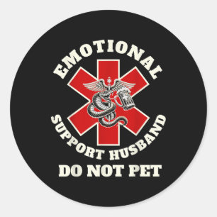 Sticker Rond Drôle Emotionnel Ne Pet Pas Soutien Émotionnel Hus