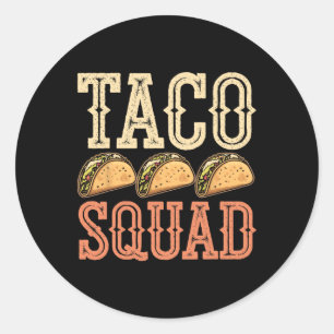 Sticker Rond Drôle Équipe Taco