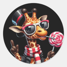 Drôle Giraffe Portant des lunettes de soleil