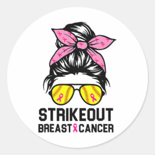 Sticker Rond Drôle Grève Out Breast Cancer Sensibilisation Soft