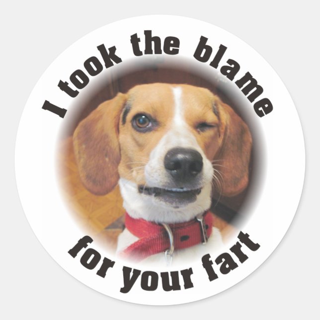 Sticker Rond Drôle, j'ai pris la responsabilité de ton péché (Devant)