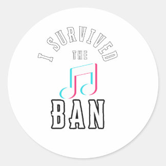 Sticker Rond Drôle, j'ai survécu à l'interdiction des médias so