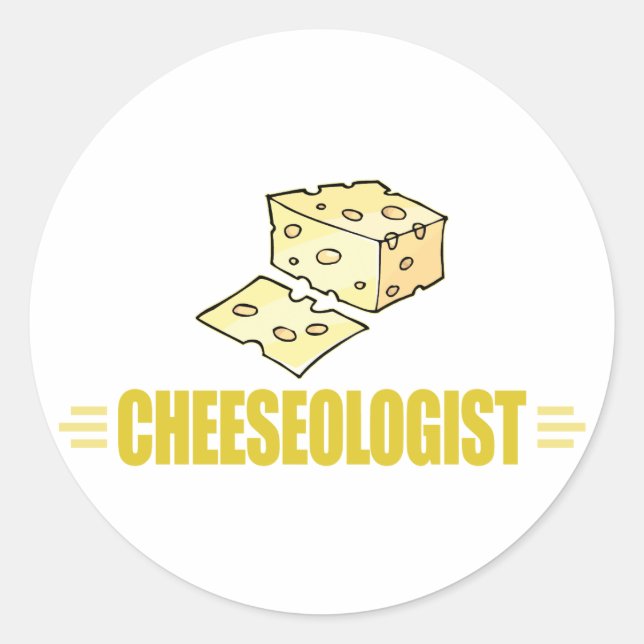 Sticker Rond Drôle J'aime le fromage (Devant)