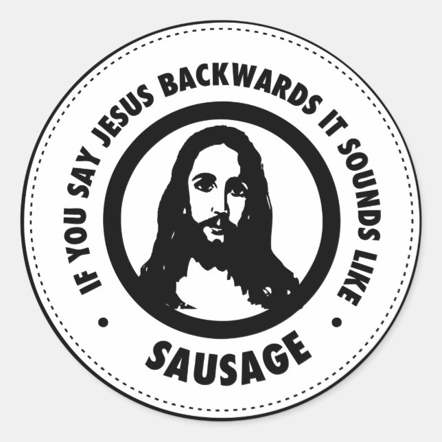 Sticker Rond Drôle Jésus (Devant)