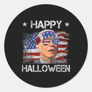Sticker Rond Drôle Joe Biden Quatrième 4 Juillet Joyeux Hallowe