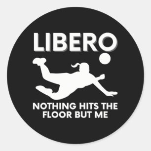 Sticker Rond Drôle joueur de volley-ball Libero