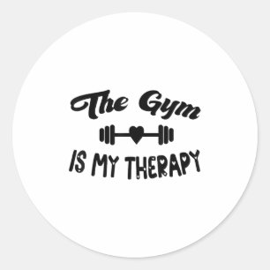 Sticker Rond Drôle La salle de sport est ma thérapie Motivation