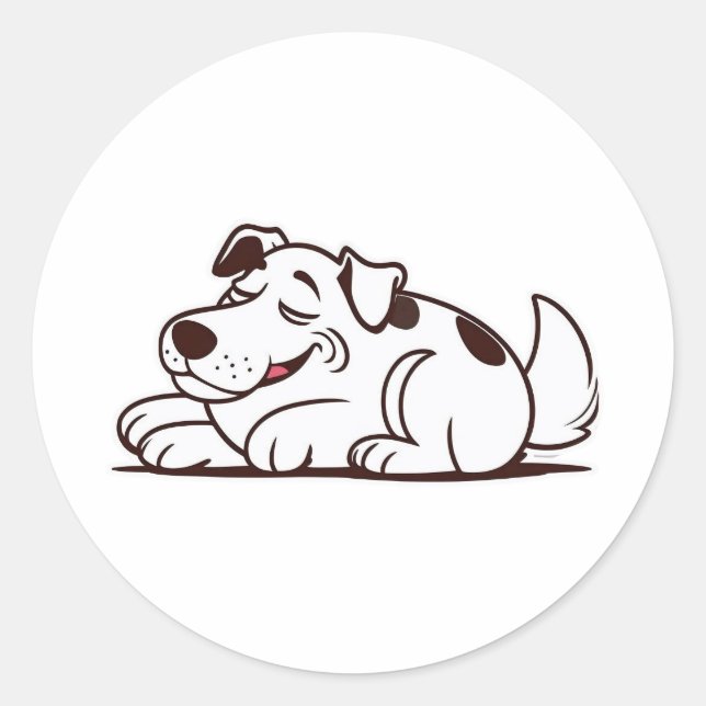 Sticker Rond Drôle Lazy Chig Design (Devant)