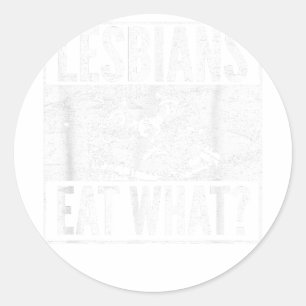 Sticker Rond Drôle Lesbiennes Mangent Ce Chat Kitten Humour LGB