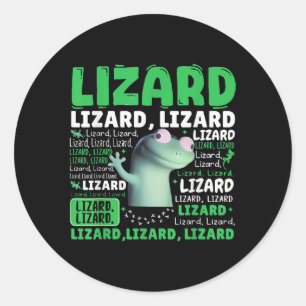 Sticker Rond Drôle Lizard Mème Animal Femmes Hommes _1